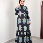 Long sleeve silk dress
