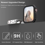 Adepoy Hard Case Compatible with Apple Watch 45mm Series 7 with Tempered Glass Screen Protector