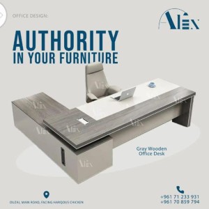 Newest design Luxury style boss room solid wood White varnish Office desk office table reception desk