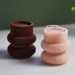 Geometric Striped Cylinder Handmade Scented Candle