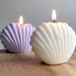 Scented wax seashell shaped candle