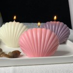 Scented wax seashell shaped candle