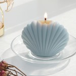 Scented wax seashell shaped candle