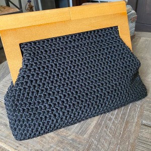 Handmade black clutch bag
