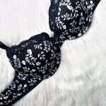 Women Lingerie Seamless Adjustable Bra Sexy Comfortable Nylon Flower Print One-Piece Underwear Breathable