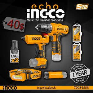 INGCO LITHIUM-ION CORDLESS 4PCS COMBO KIT