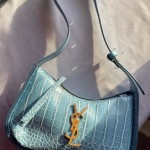 SAINT LAURENT  croc-effect leather shoulder bag