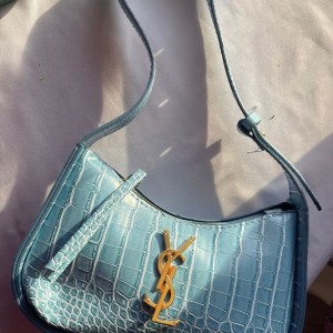 SAINT LAURENT  croc-effect leather shoulder bag