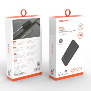 WP02 portable powerbank phone fast charger WOPOW 20000mah power bank